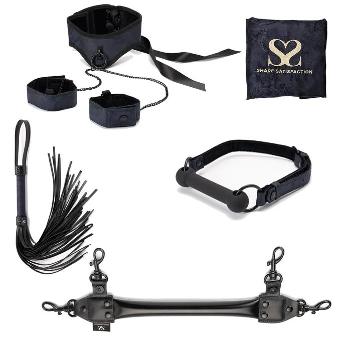 SHARE SATISFACTION Anal Share Satisfaction Bound Luxury Posture Collar Bondage Set Midnight Blue SHARE SATISFACTION Anal Share Satisfaction Bound Luxury Posture Collar Bondage Set Midnight Blue
