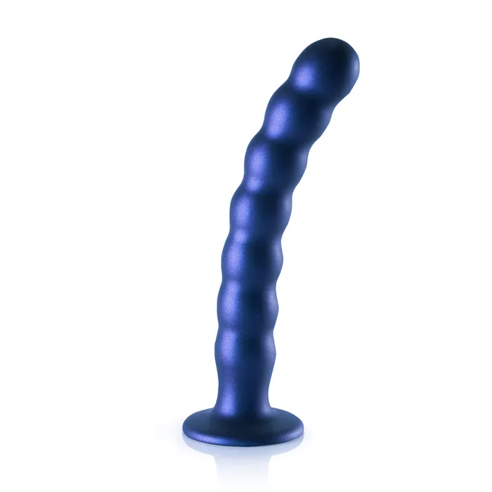 Shots Ouch Liquid Silicone Beaded GSpot 8 Inch Dildo Metallic Blue Shots Toys Dildos Shots Ouch Liquid Silicone Beaded GSpot 8 Inch Dildo Metallic Blue Shots Toys Dildos