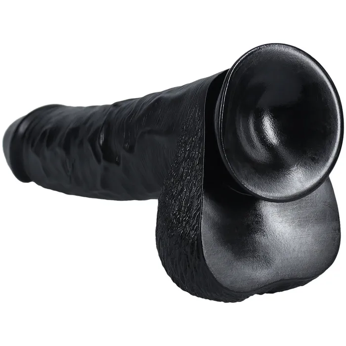 Shots Real Rock Realistic Straight Dildo With Balls 13 Inch Black Shots Toys Dildos