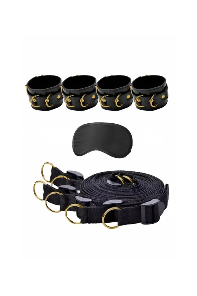 Shots Toys Anal Ouch by Shots Toys Limited Edition Under The Bed Binding Restraint Kit GoldBlack Shots Toys Anal Ouch by Shots Toys Limited Edition Under The Bed Binding Restraint Kit GoldBlack