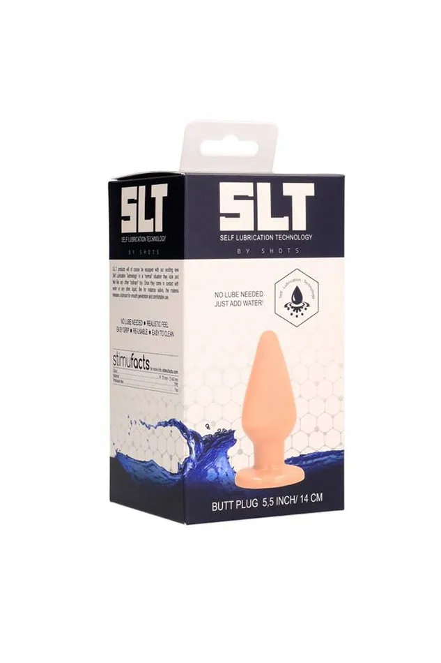 Shots Toys Anal SLT by Shots Toys Self Lubricating Butt Plug 5 inch Beige