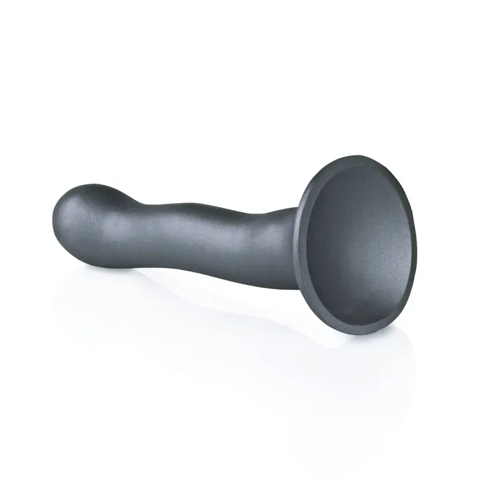 Shots Toys Dildos Shots Ouch Liquid Silicone Curvy GSpot 7 Inch Dildo Gun Metal