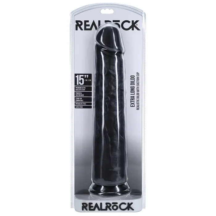 Shots Toys Dildos Shots Real Rock Realistic Straight Dildo 15 Inch Black