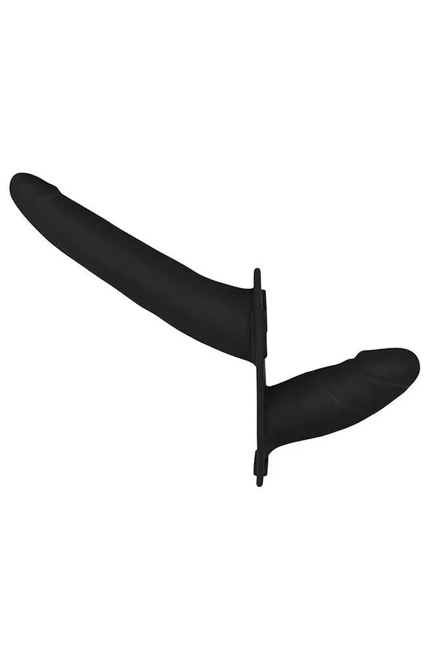 Shots Toys Female Sex Toys Ouch by Shots Double Adjustable Silicone StrapOn Black