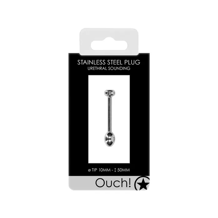 Shots Toys Male Sex Toys Shots Ouch Urethral Stainless Steel Plug 10mm