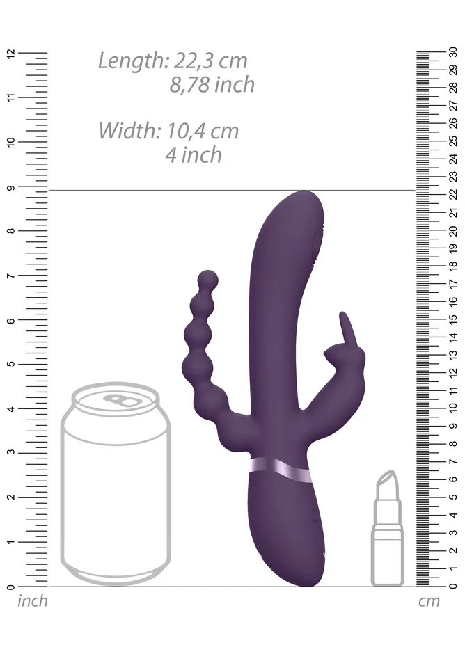 Shots Toys Shots Toys VIVE Rini Pulse Wave Double Penetration Rabbit Vibrator Purple Vibrators