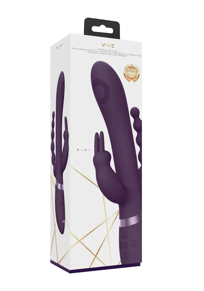 Shots Toys Shots Toys VIVE Rini Pulse Wave Double Penetration Rabbit Vibrator Purple Vibrators