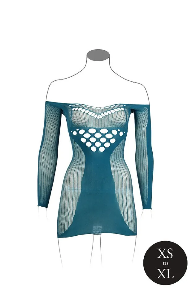Shots Toys Vibrators Shots Toys Le Dsir DES017 Long Sleeve Net Mini Dress Various Colors OS