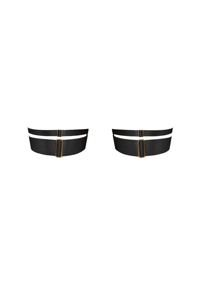 Signature Wide Strap Garters pair Black Bordelle Anal