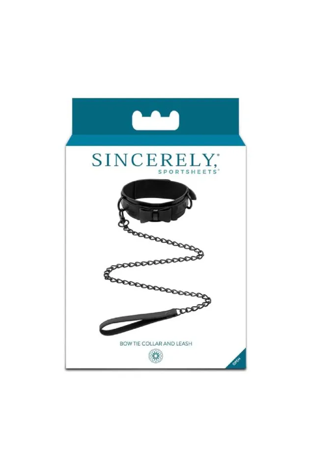 Sincerely by Sportsheets Bow Tie Collar Leash Black Sportsheets Anal