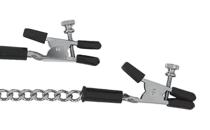 Spartacus Male Sex Toys Alligator Tip Clamp with Jewel Chain