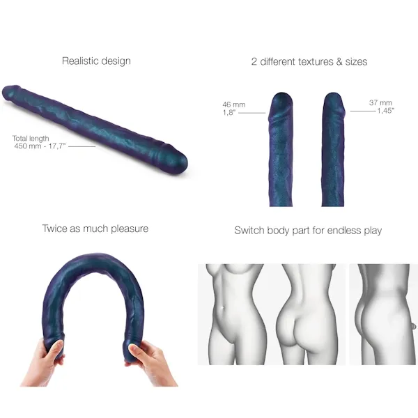 Strap On Me Double Dong Realistic Dildo Snaky Metallic STRAP ON ME Female Sex Toys