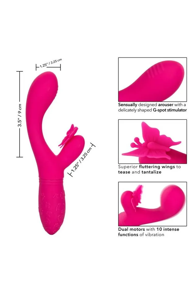 Vibrators Cal Exotics Cal Exotics Rechargeable Butterfly Kiss Flutter Vibrator Pink