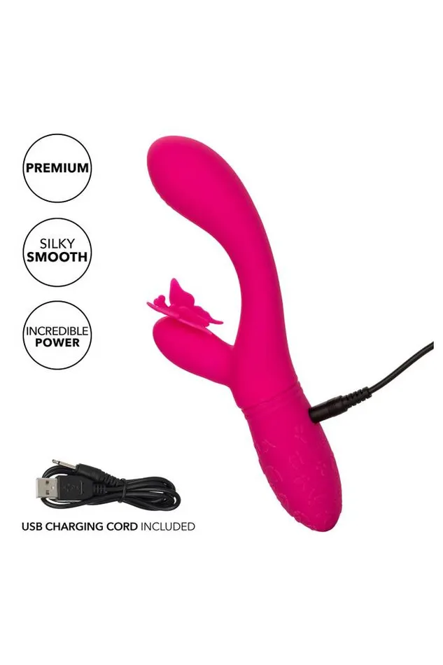 Vibrators Cal Exotics Cal Exotics Rechargeable Butterfly Kiss Flutter Vibrator Pink