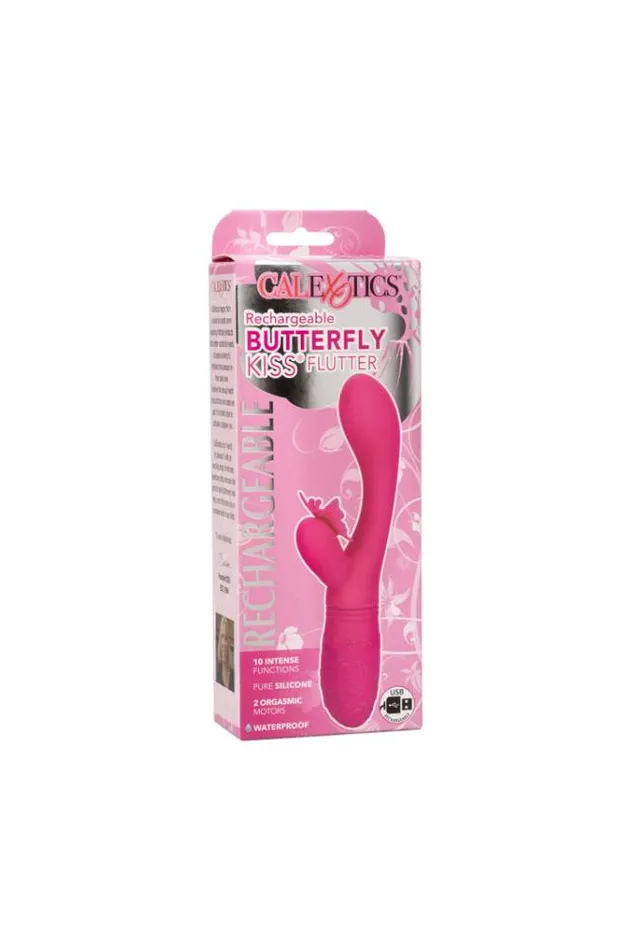 Vibrators Cal Exotics Cal Exotics Rechargeable Butterfly Kiss Flutter Vibrator Pink