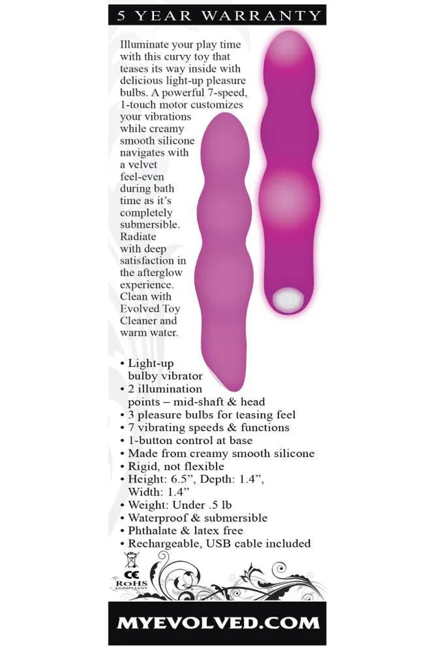 Vibrators Evolved Evolved Afterglow Light Up Vibrator Pink