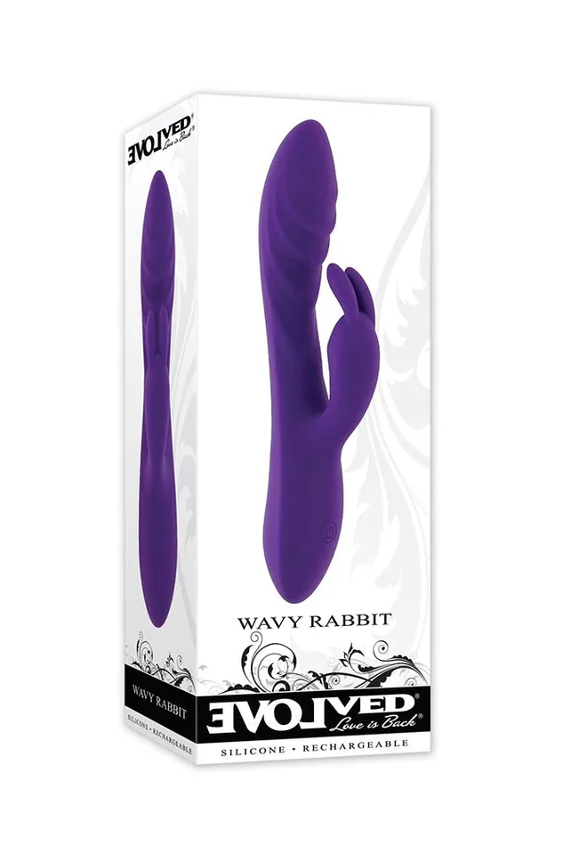 Vibrators Evolved Evolved Wavy Rabbit Vibrator Purple