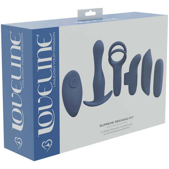 Vibrators Shots Toys Shots Loveline Supreme Weekend Kit BlueGrey