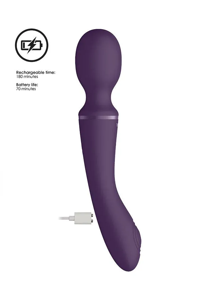 Vibrators Shots Toys Shots Toys VIVE Enora Dual Ended Wand Vibrator Massager Purple