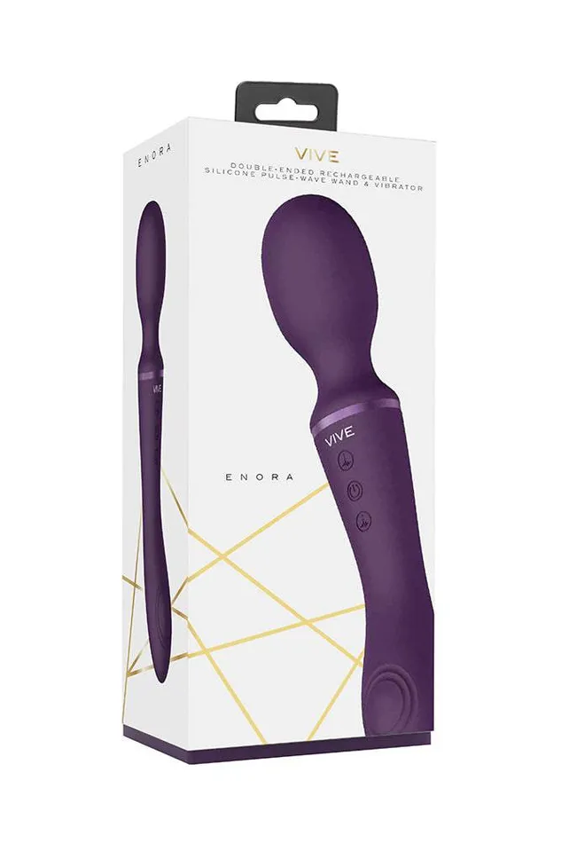 Vibrators Shots Toys Shots Toys VIVE Enora Dual Ended Wand Vibrator Massager Purple