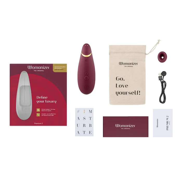 Womanizer Female Sex Toys Womanizer Premium 2 Clitoral Stimulator Bordeaux