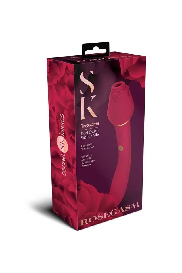 XGen Vibrators XGen Secret Kisses Rosegasm Twosome Dual Ended Vibrator Red
