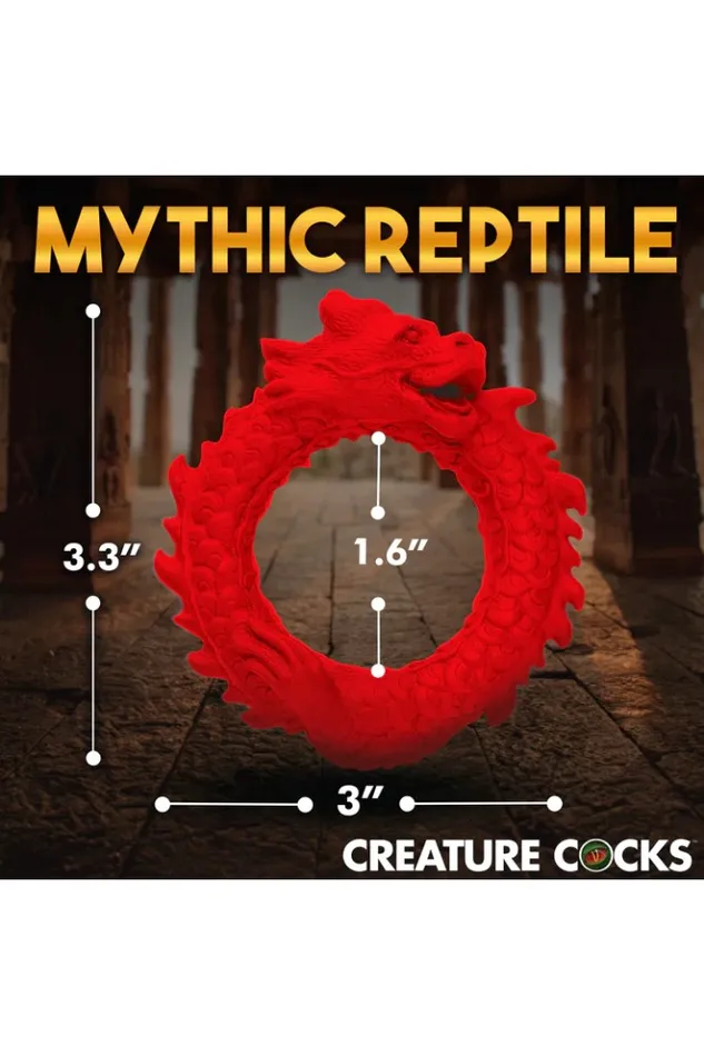 XR Brands Creature Cocks Rise Of The Dragon Silicone Cock Ring Red XR Brands Male Sex Toys