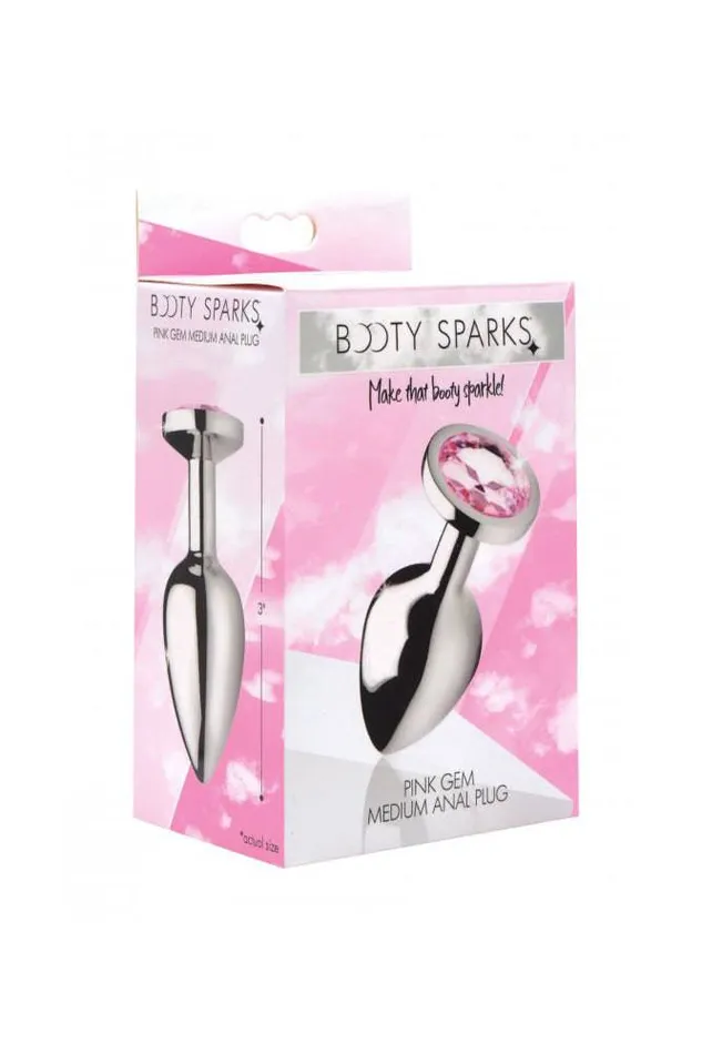 XR Brands Male Sex Toys XR Brands Booty Sparks Pink Gem Anal Plug Large