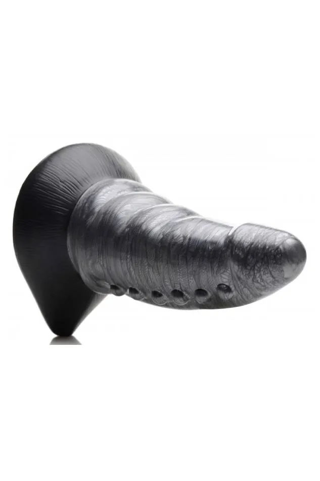 XR Brands XR Brands Creature Cocks Beastly Tapered Bumpy Silicone Dildo Silver Dildos