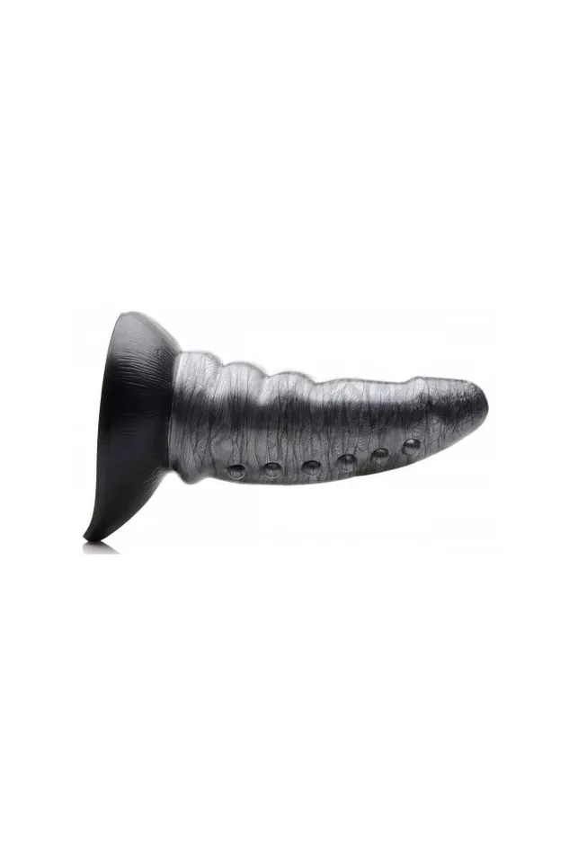 XR Brands XR Brands Creature Cocks Beastly Tapered Bumpy Silicone Dildo Silver Dildos