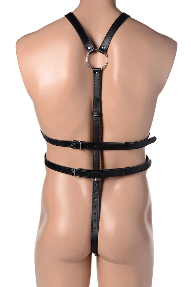 XR Brands XR Brands Strict Male Body Harness Black Anal