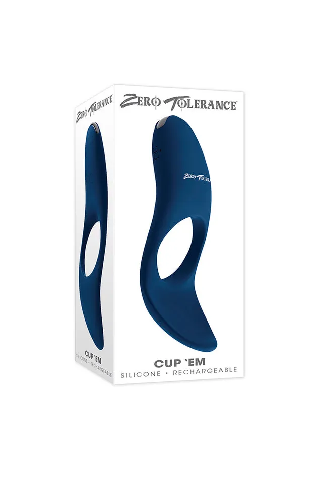 Zero Tolerance Cup Em Vibrating Cock Ring Blue Zero Tolerance Male Sex Toys